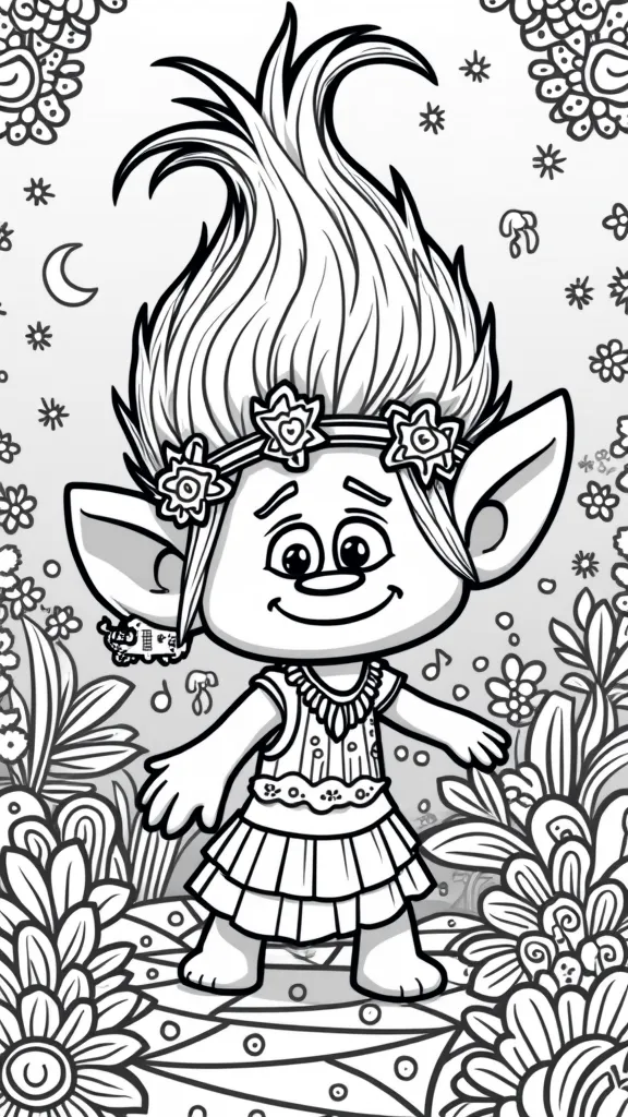 Página para colorear de Trolls World Tour